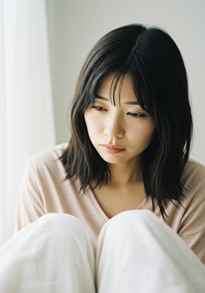 肩に力が入ってリラックスできない、自律神経の乱れに悩む女性のイメージ