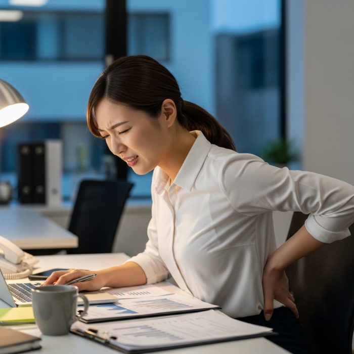豊橋市で腰痛に悩む方のイメージ。朝起きると腰が痛い・長時間座れないなど慢性的な腰痛でお悩みの方へ